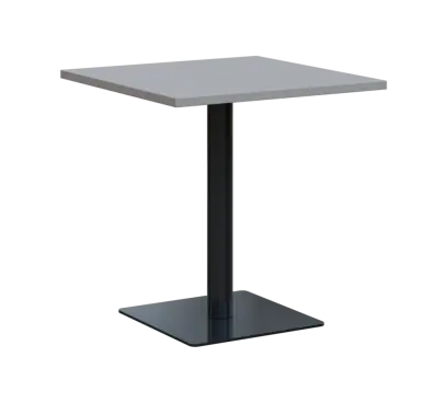 SQT 450 - 2 stůl hranlatý, deska 700x700 mm, síla 25 mm, trubková noha černá, šedá